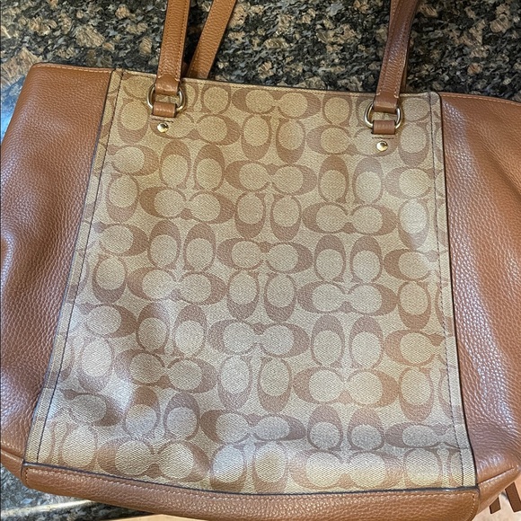 Coach Tan and Brown Signature Tote - Picture 8 of 16